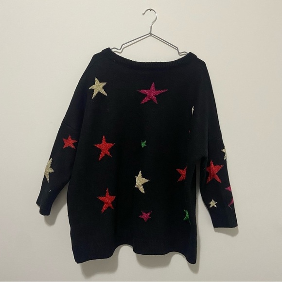 Dolce & Gabbana Black Star Print V-Neck Wool Sweater Size Small - Picture 8 of 8